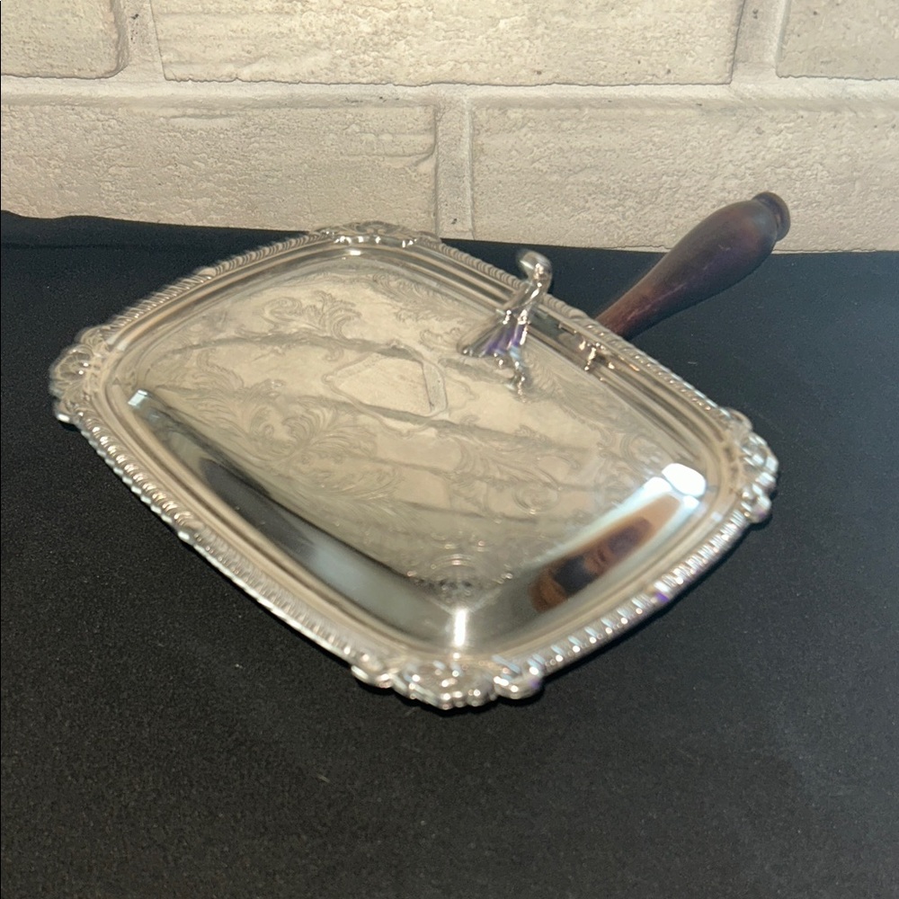 Elegant Silver Plated Silent Butler with Wooden Handle